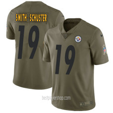 Mens Pittsburgh Steelers #19 Juju Smith Schuster Game Olive Salute To Service Jersey Bestplayer